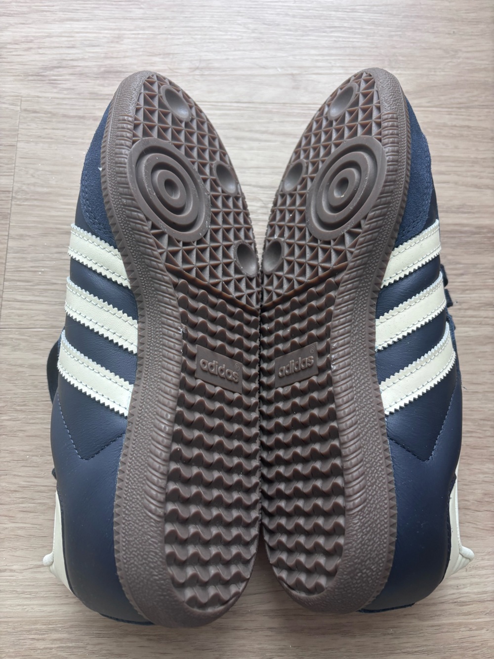 adidas Samba Men's Sneakers in Navy and Cream with Brown Gum Sole - Picture 3 of 6